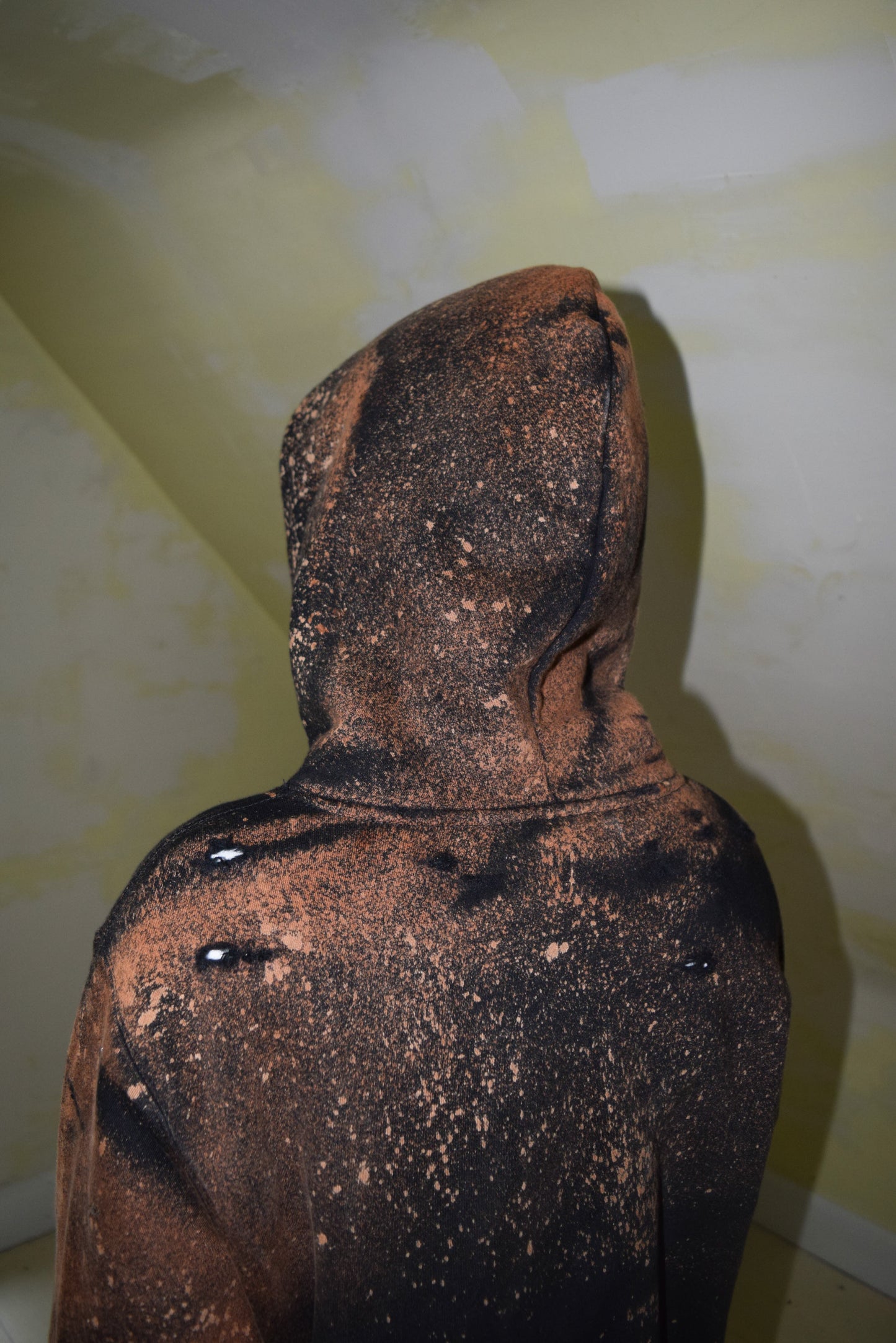 Black Distressed Sun Faded Hoodie