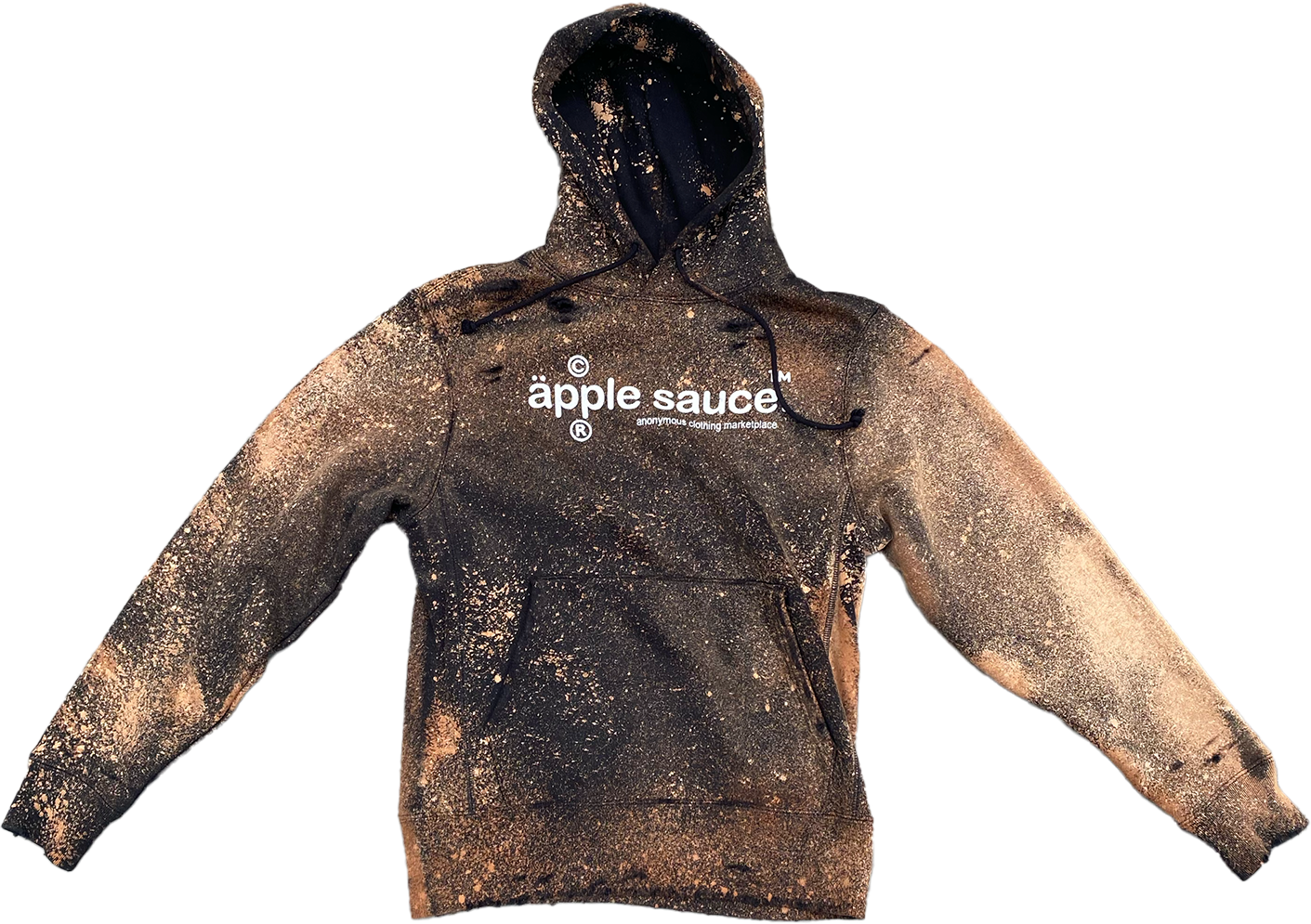 Black Distressed Sun Faded Hoodie
