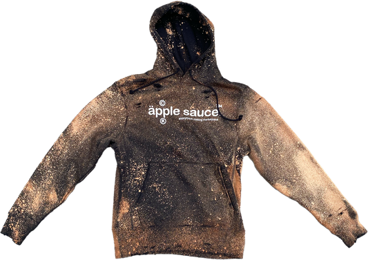 Black Distressed Sun Faded Hoodie